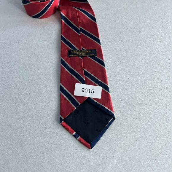 Brooks Brothers Makers Men's Necktie 56" Red/Navy Stripes 100% Silk - Picture 6 of 9